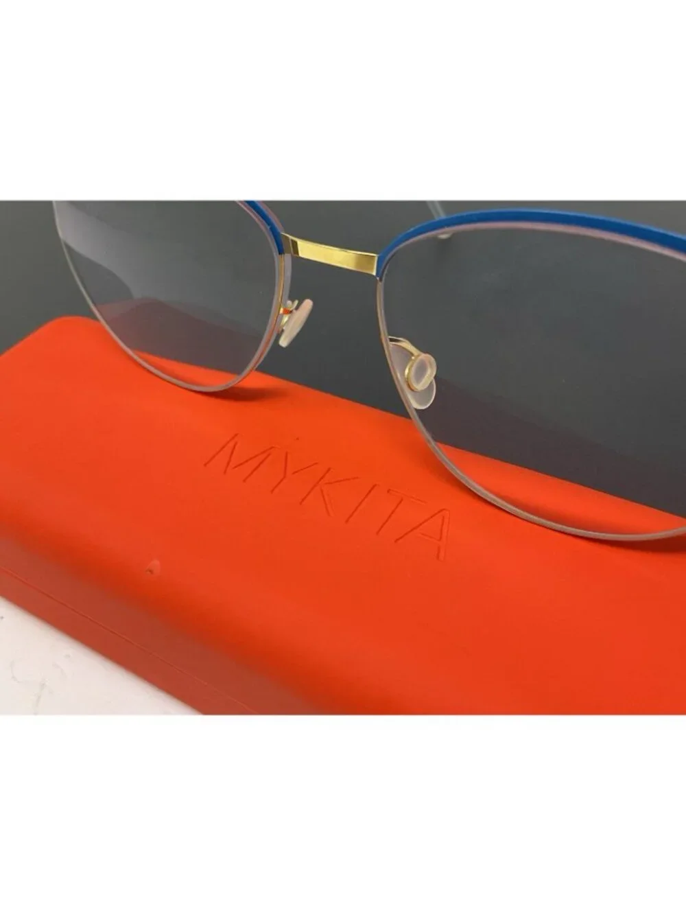 Mykita Lite Pia Eyeglasses Frame Germany Blue Gold 49 [] 16